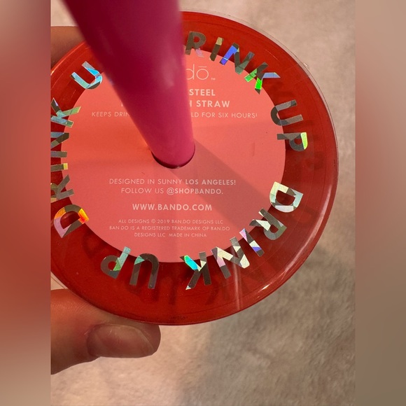 NEW NWT Ban.do Stainless Steel Block Party Plaid Colorful Straw Tumbler Cup - Picture 6 of 12